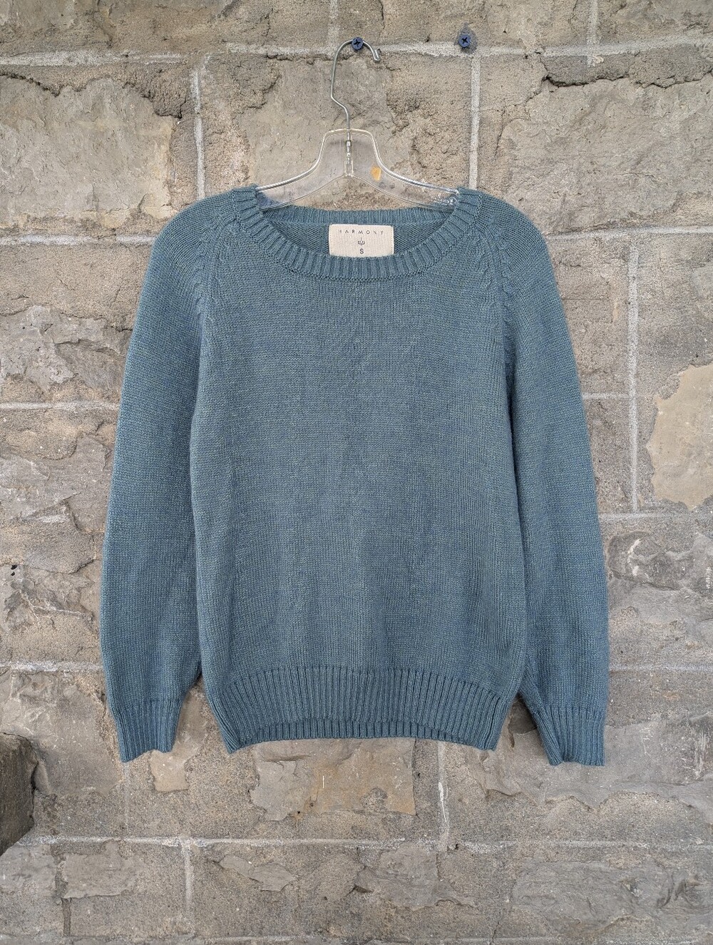 Alpaca Blend Timeless Blue Crewneck Women's Sweater Small